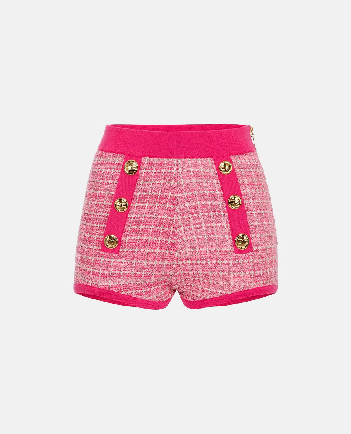 Quần shorts tweed lưng cao