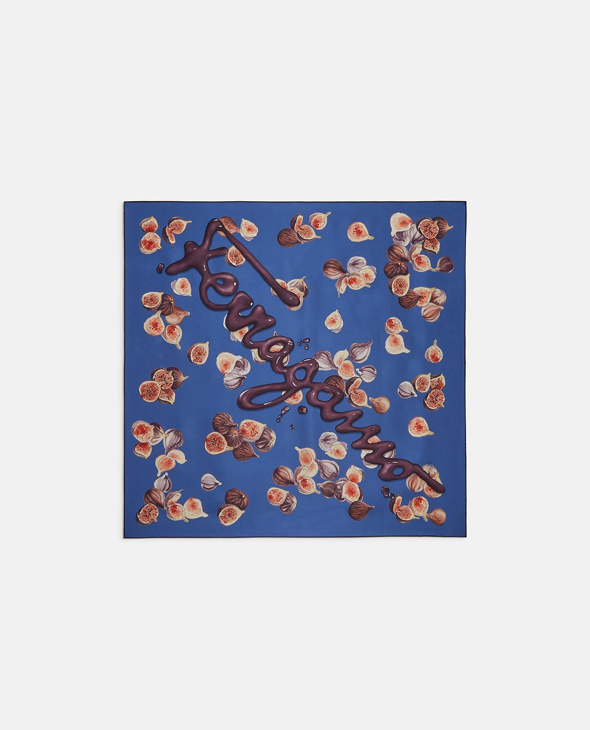 Khăn lụa vuông họa tiết quả sung 90 x 90 cm