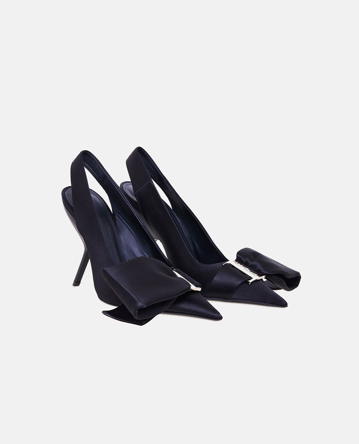 Giày slingback đính nơ bất đối xứng