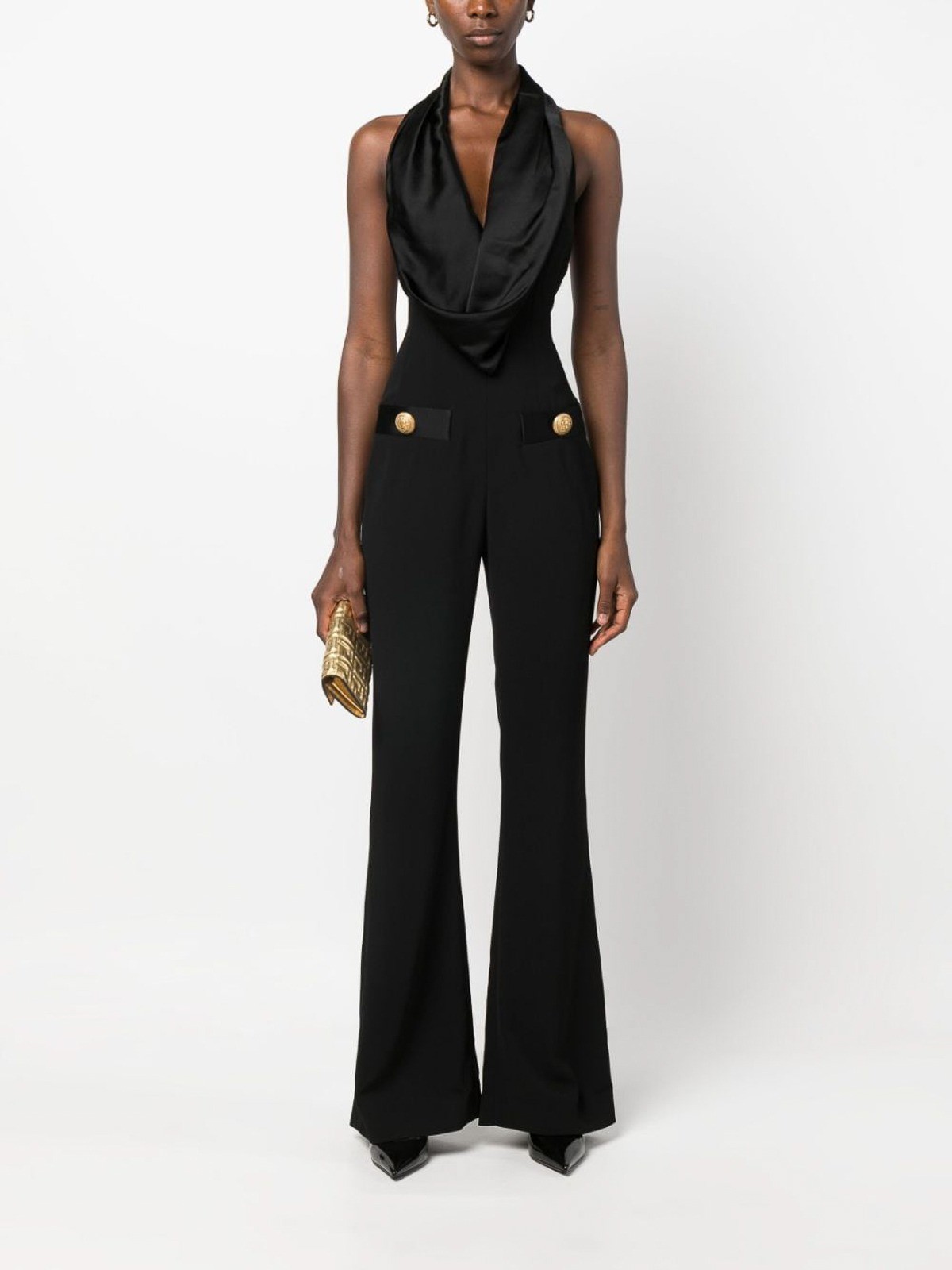 Jumpsuit sát nách cổ đổ