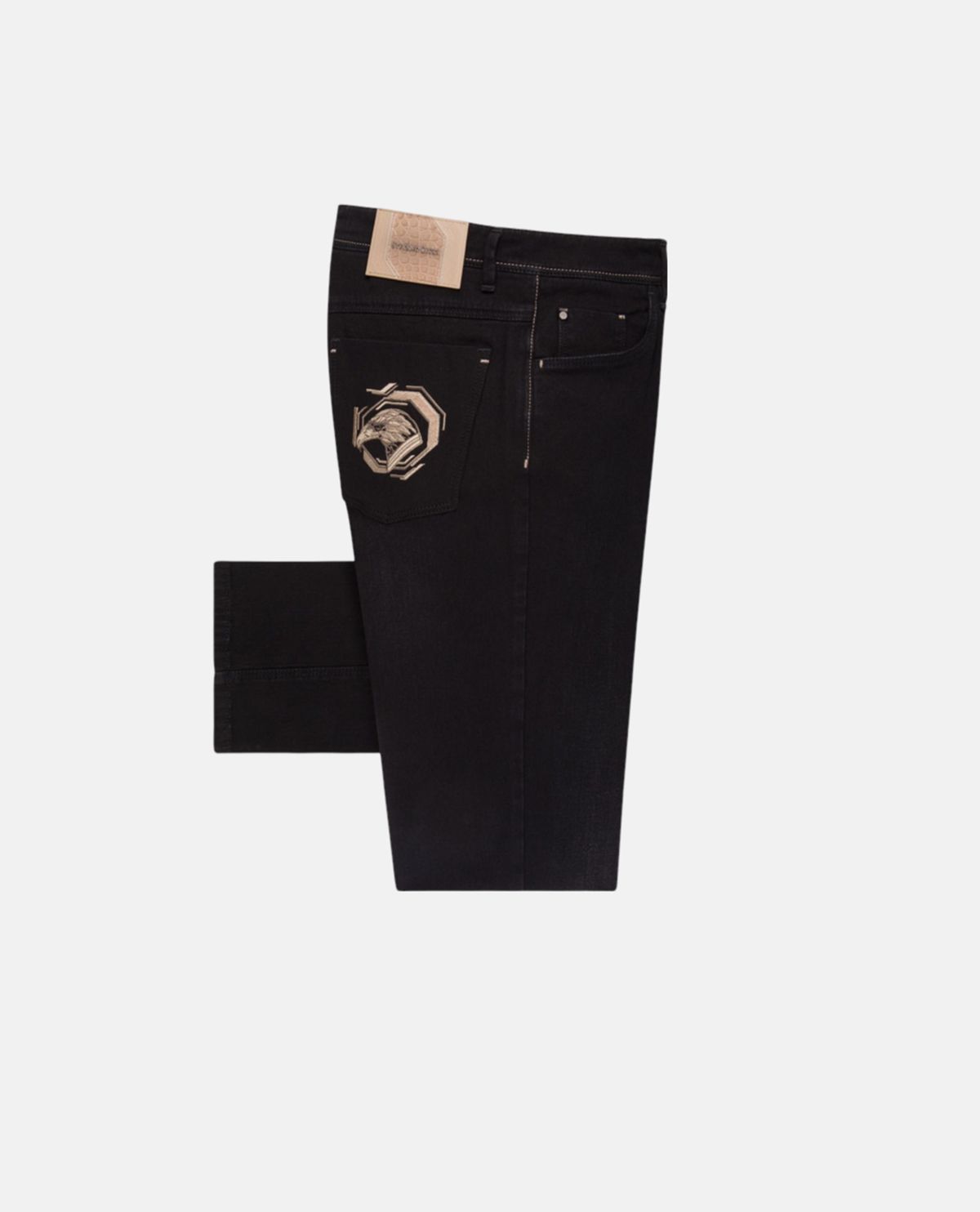 Quần jeans dáng suông phối logo