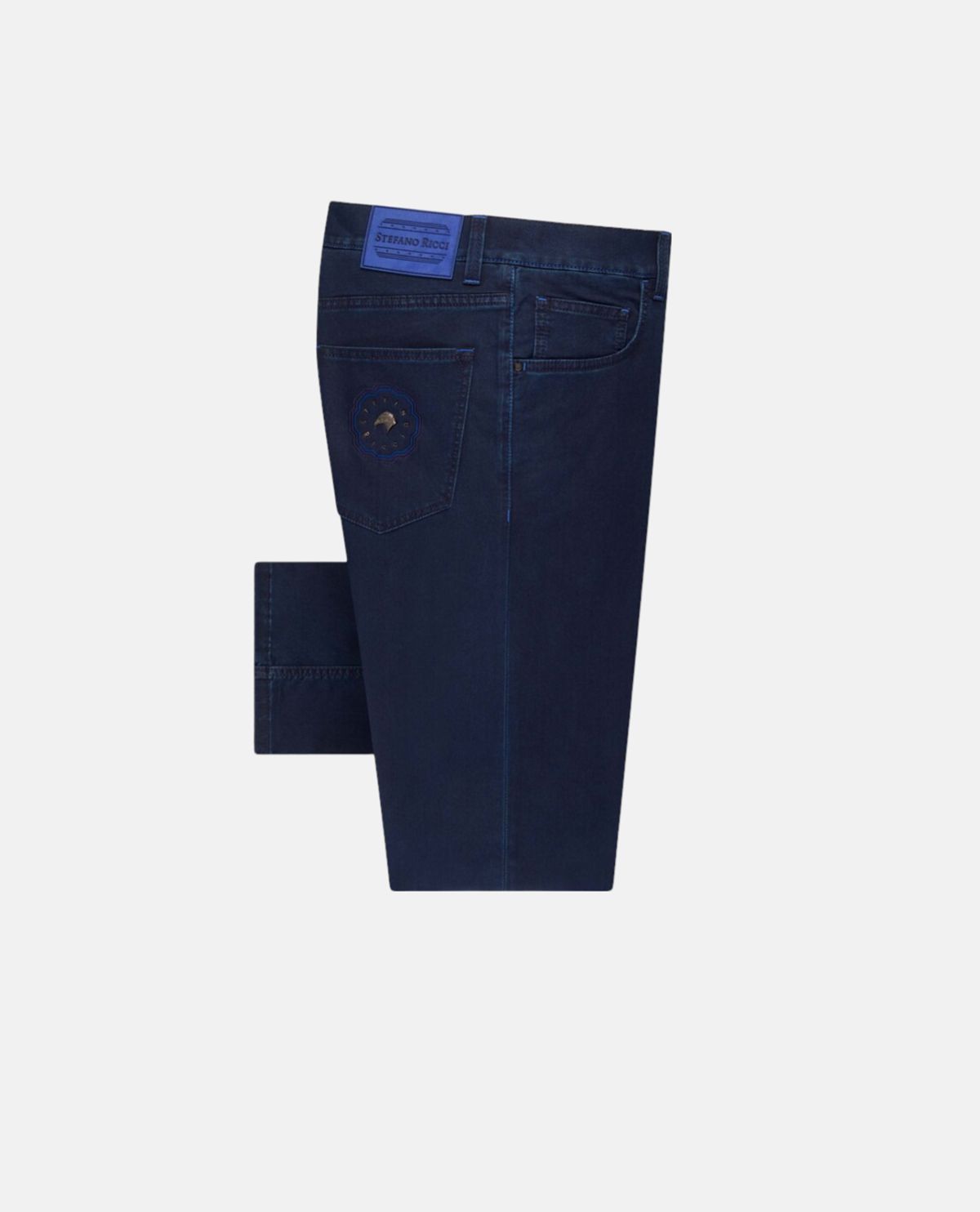 Quần jeans wash bạc phối patch logo