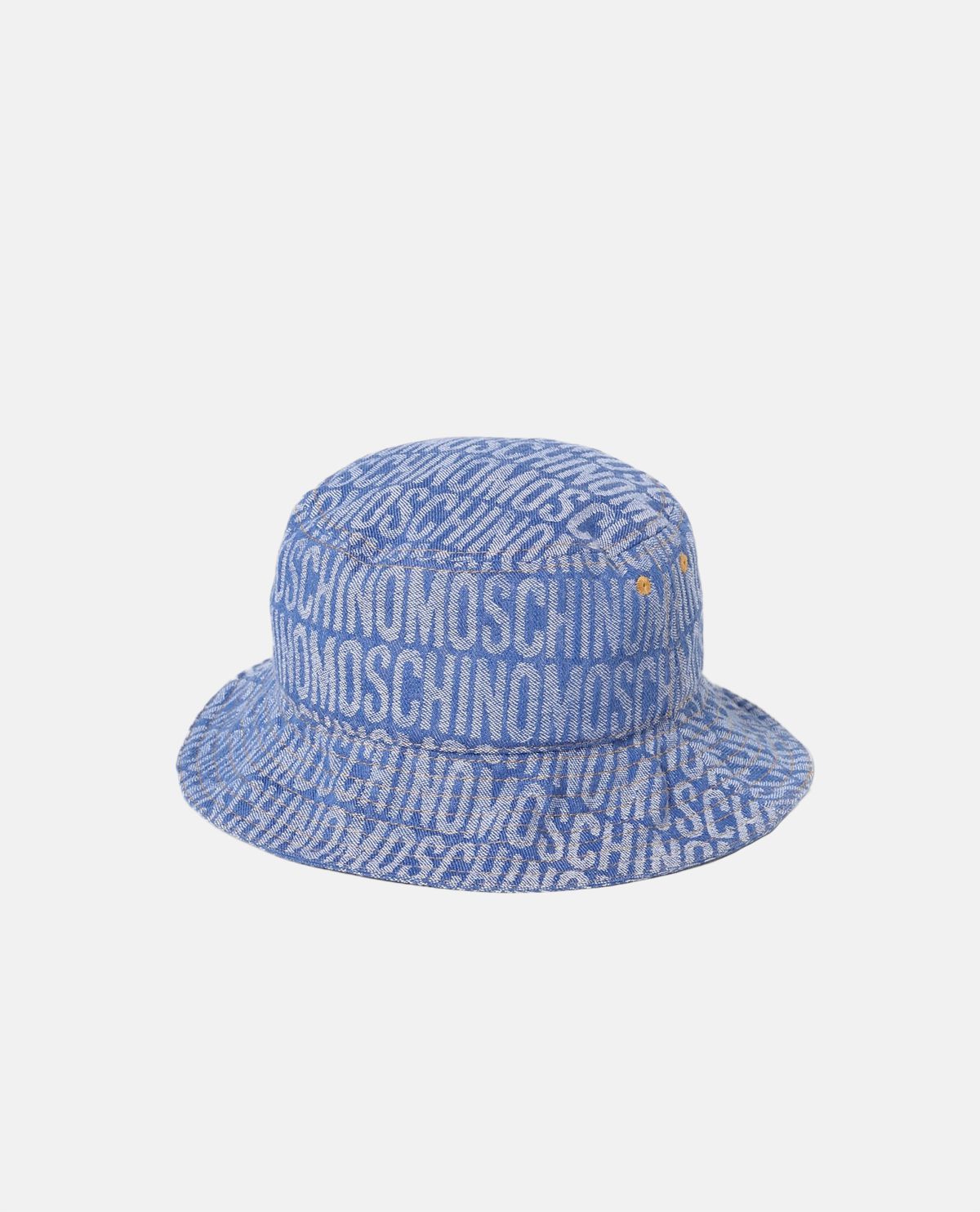 Nón bucket denim họa tiết logo