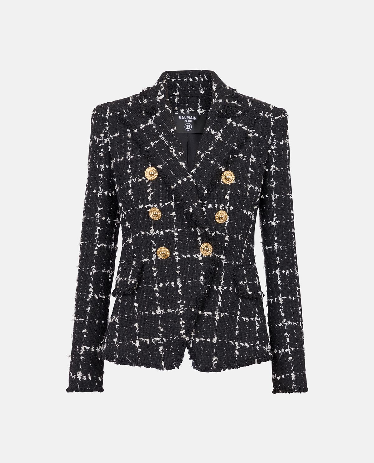 Áo blazer tweed 6 khuy tròn