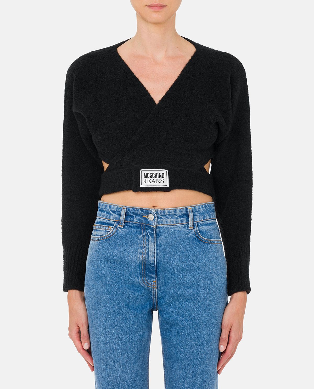 Áo croptop cut-out thêu logo