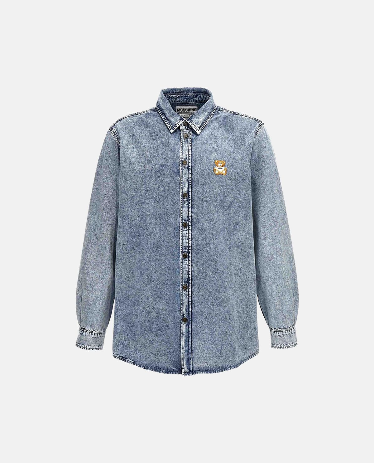 Áo sơ mi denim phối patch Teddy