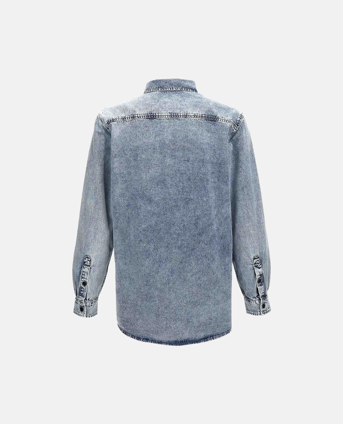 Áo sơ mi denim phối patch Teddy