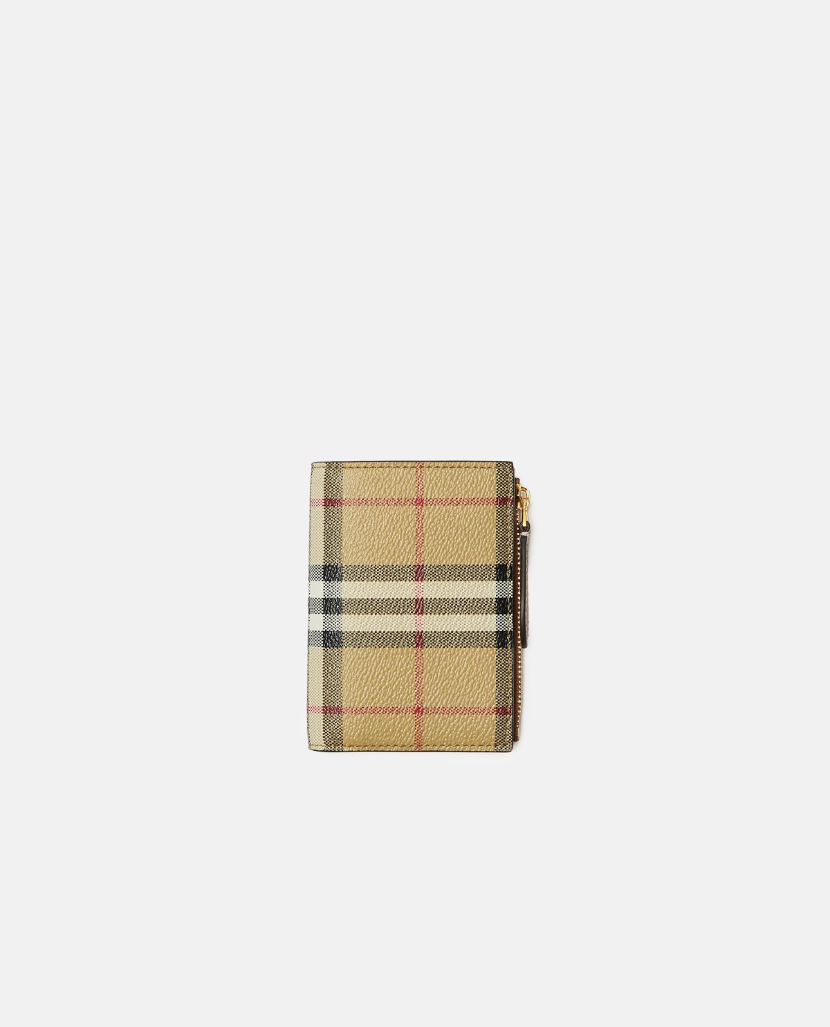 Ví gập họa tiết Burberry Check cỡ nhỏ