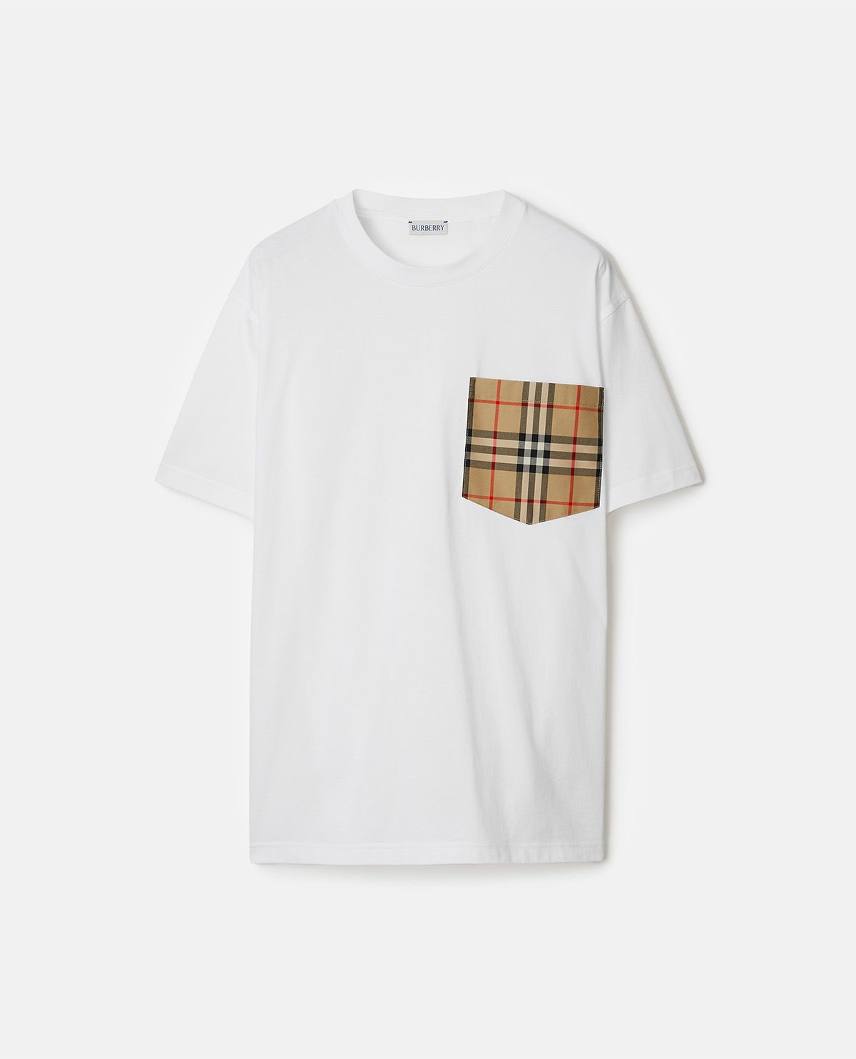 Áo thun phối túi vuông họa tiết Burberry Check