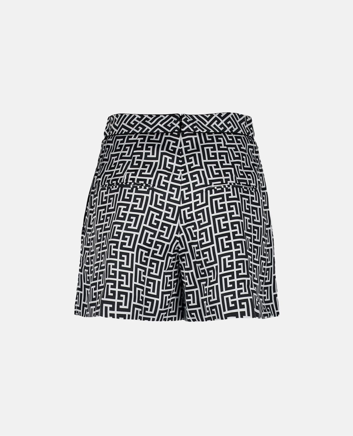 Quần shorts satin họa tiết monogram