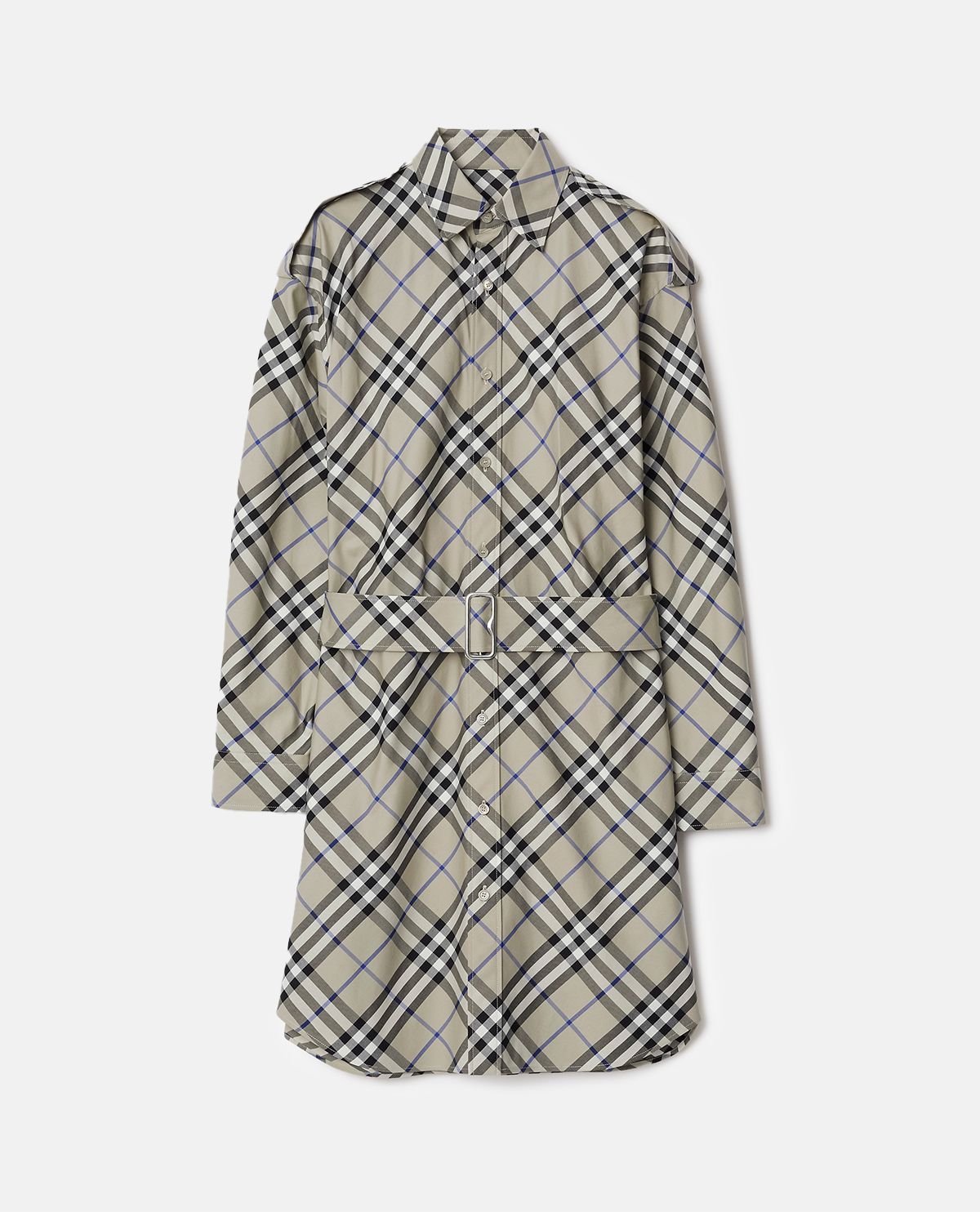 Đầm sơ mi cotton họa tiết Burberry Check