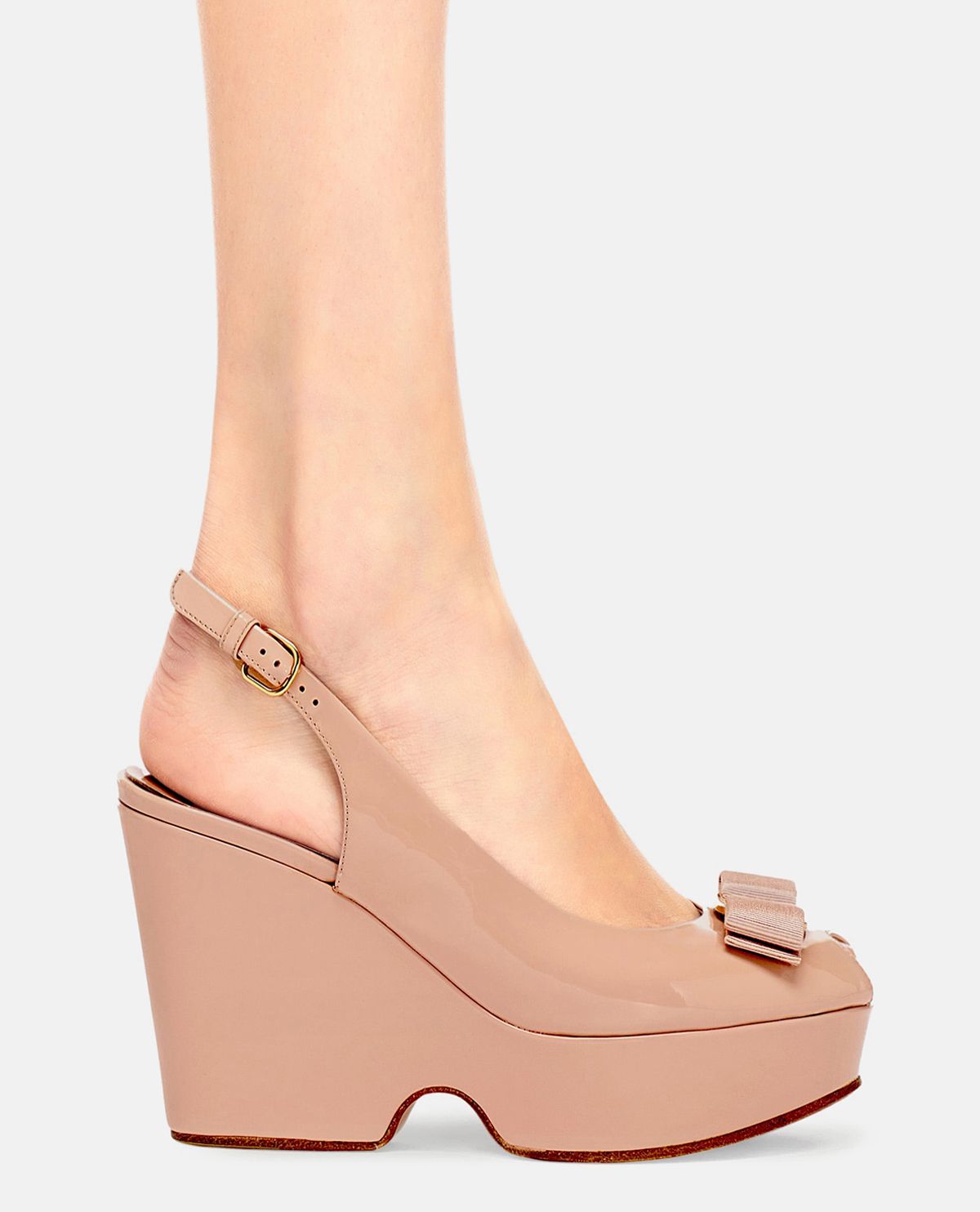 Giày slingback platform đính nơ Vara