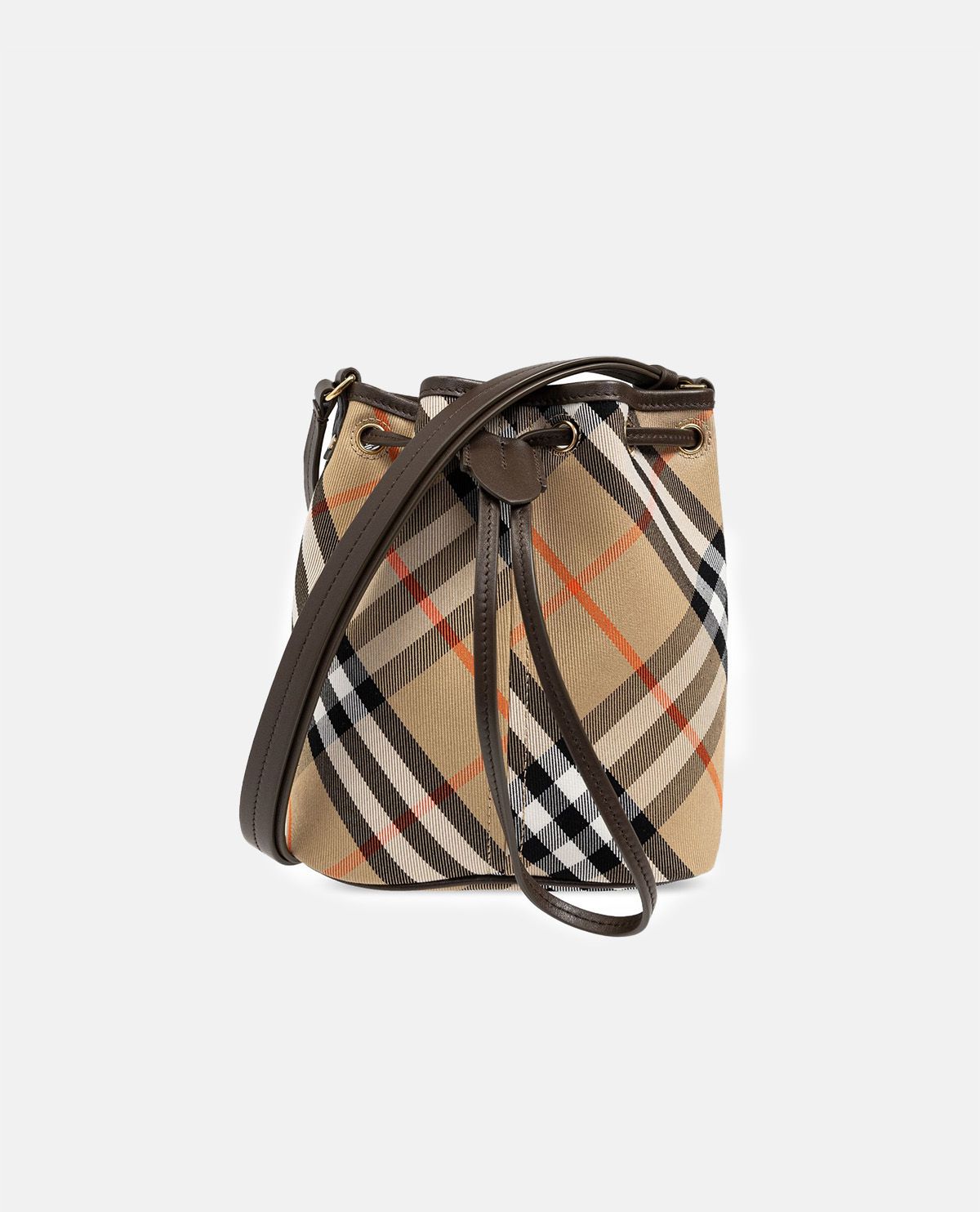 Túi bucket họa tiết Burberry Check