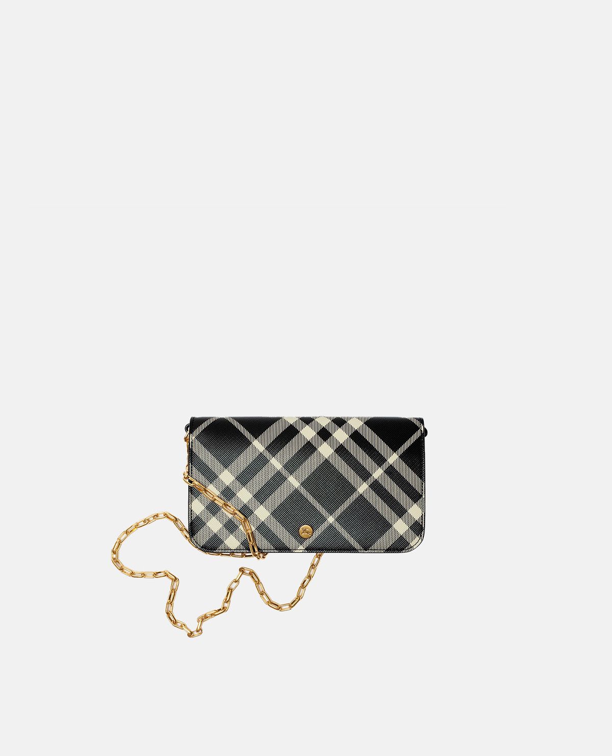 Ví dài họa tiết Burberry Check phối chuỗi xích