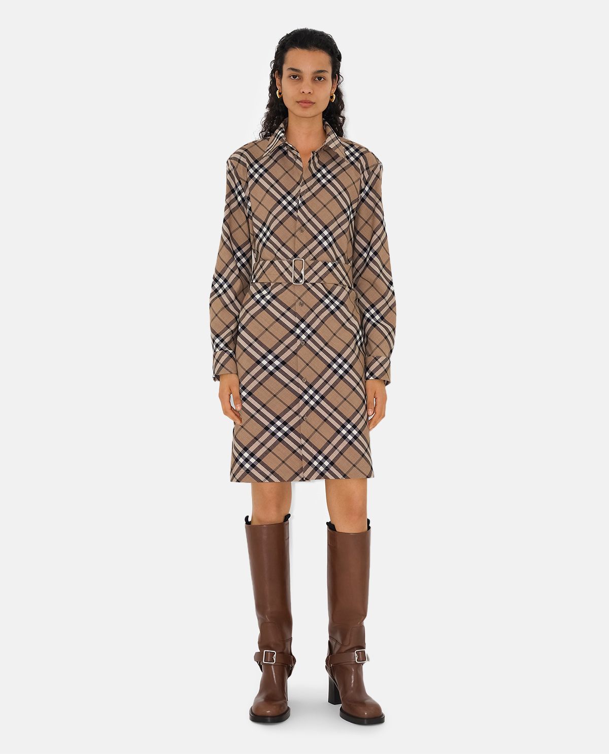 Đầm sơ mi họa tiết Burberry Check