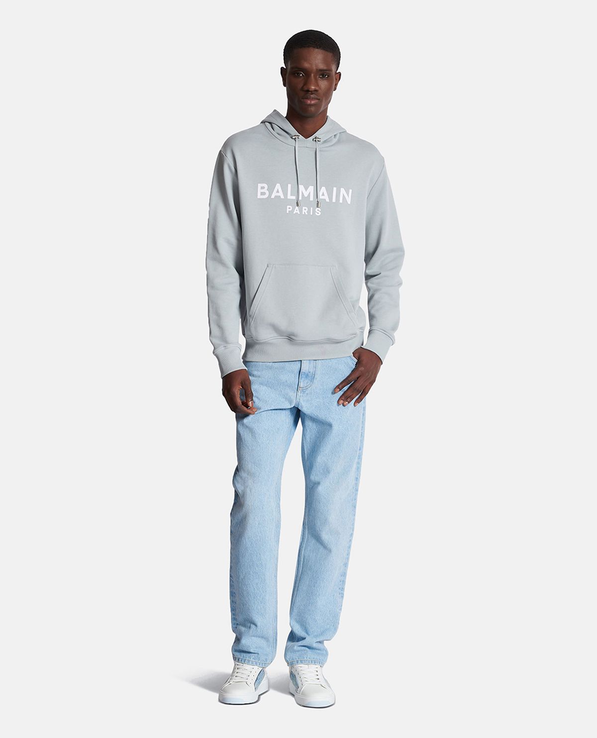 Áo hoodie in logo Balmain Paris