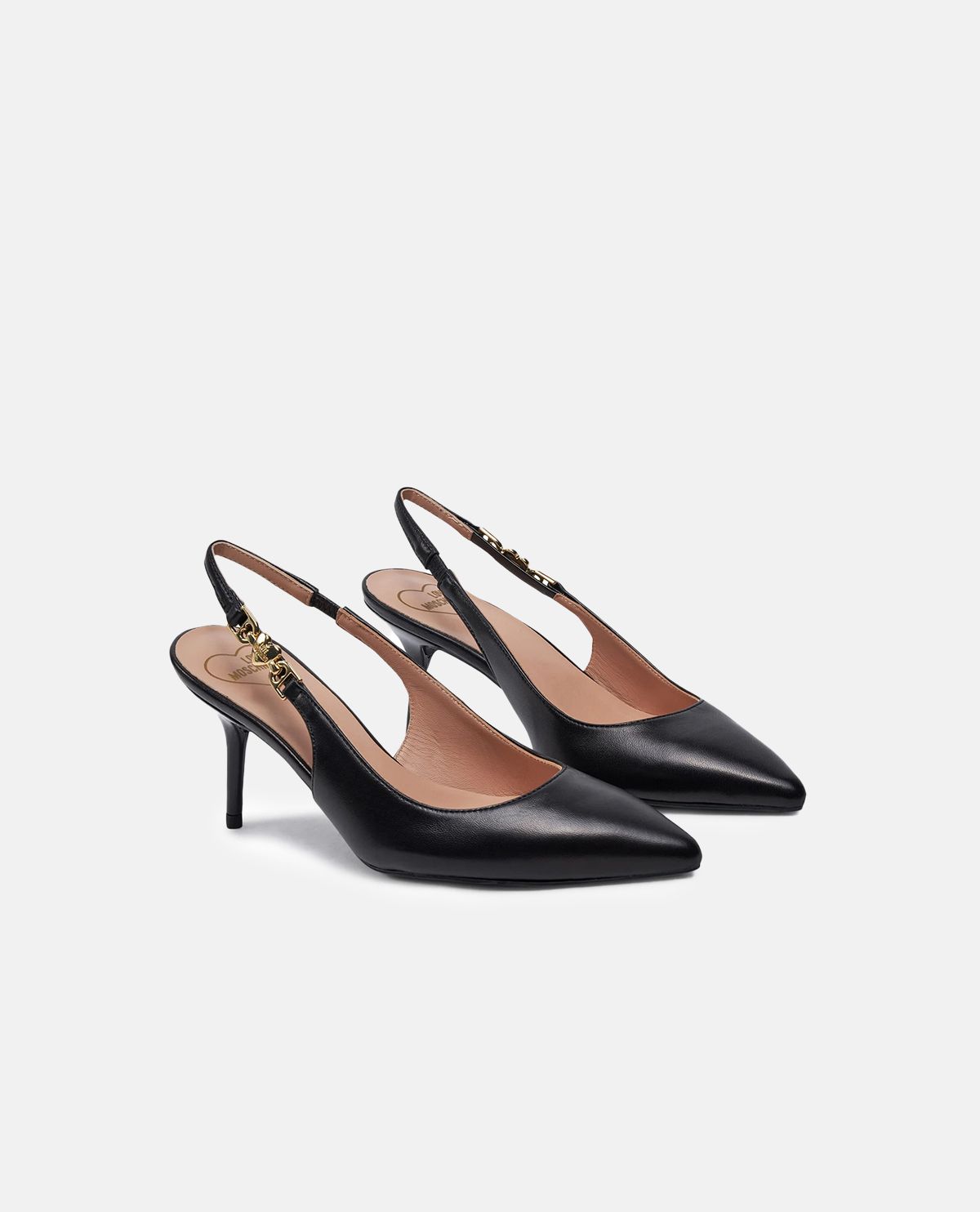 Giày slingback phối trái tim