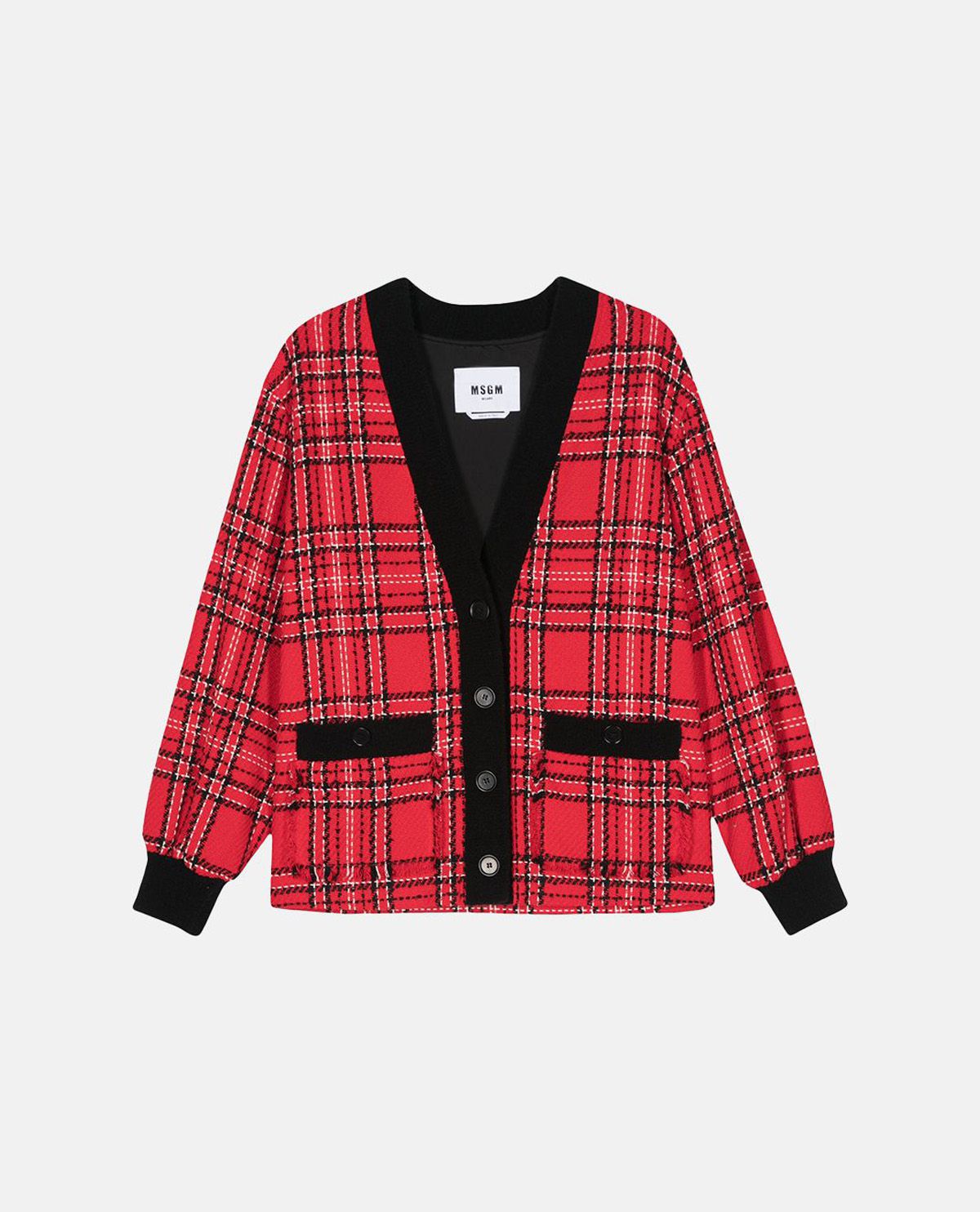 Áo cardigan họa tiết sọc caro