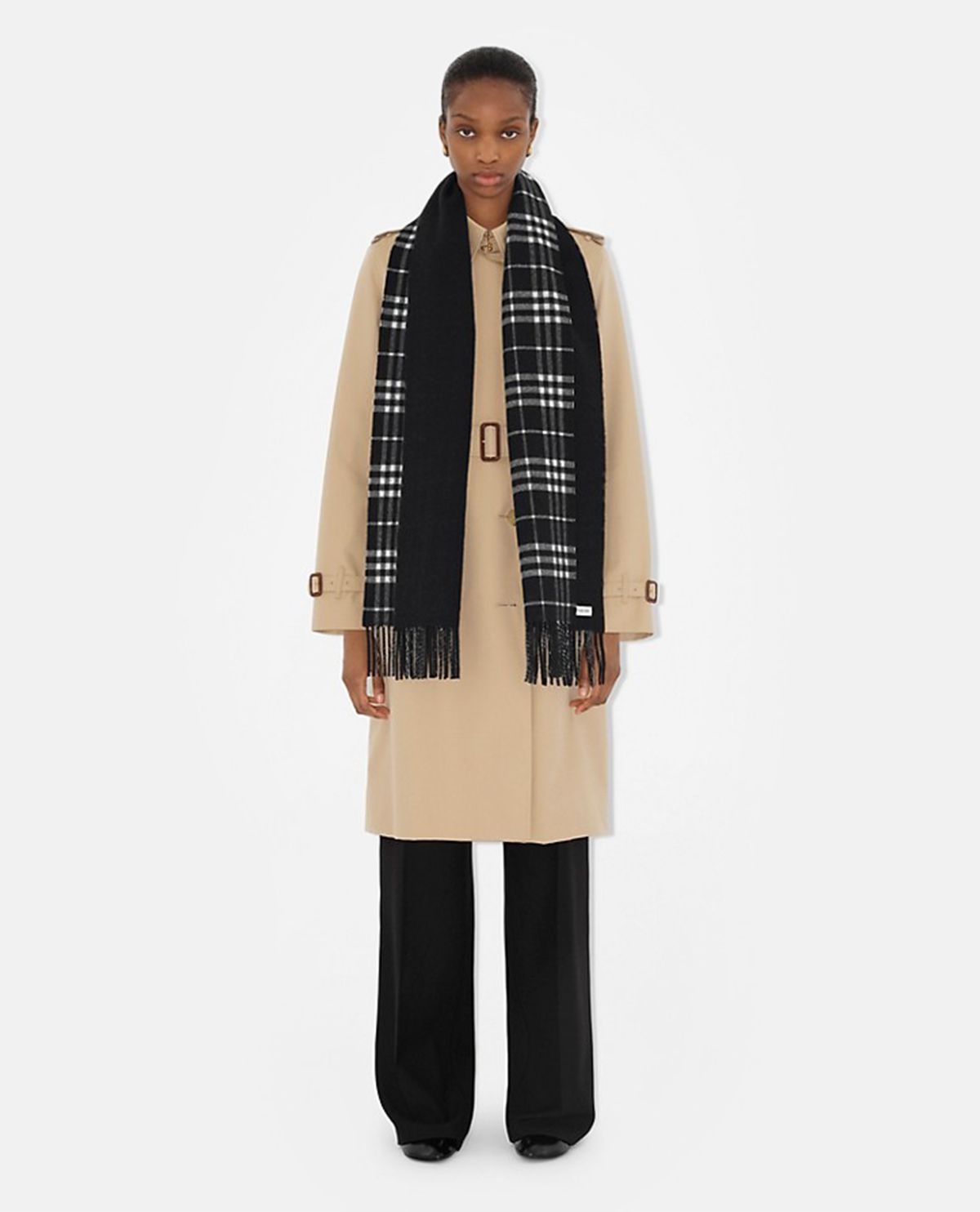 Khăn cashmere hai mặt họa tiết Burberry Check