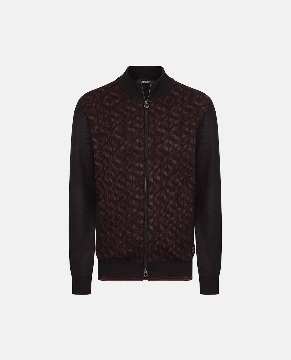 Áo cardigan tay dài phối khóa kéo