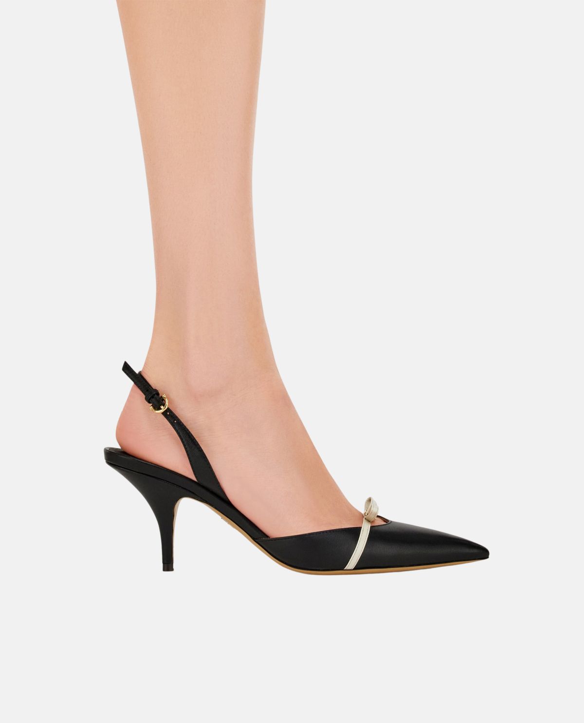 Giày slingback phối nơ mini