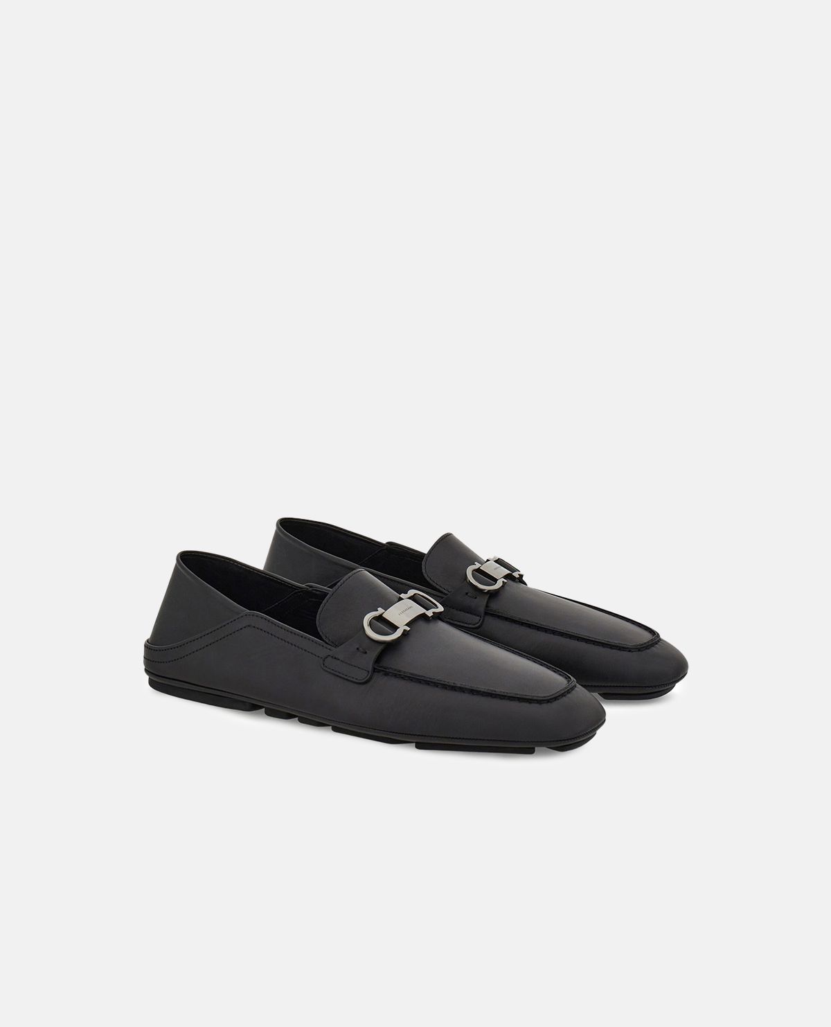 Giày loafer da phối khóa Gancini