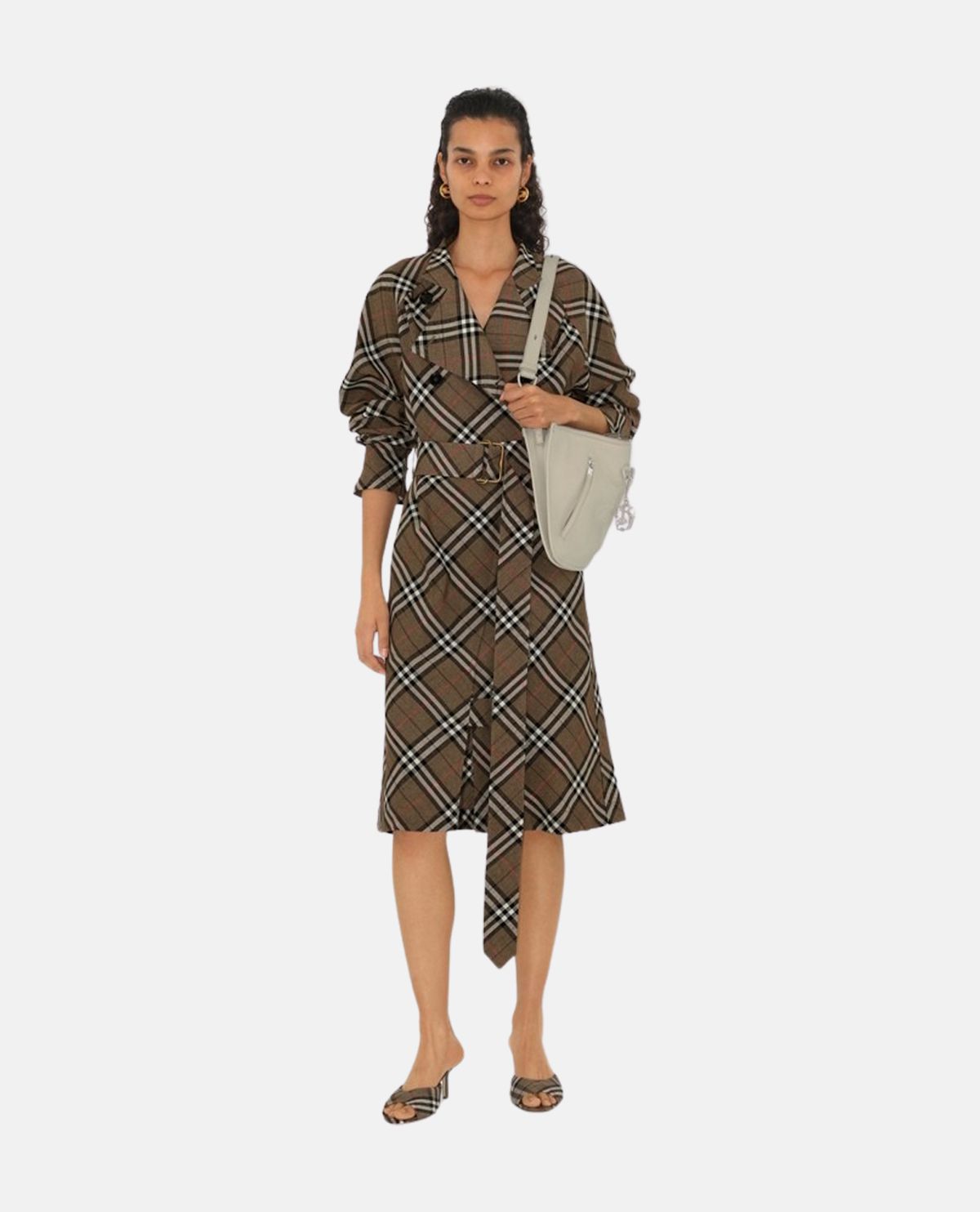 Giày mule cao gót Mews họa tiết Burberry Check
