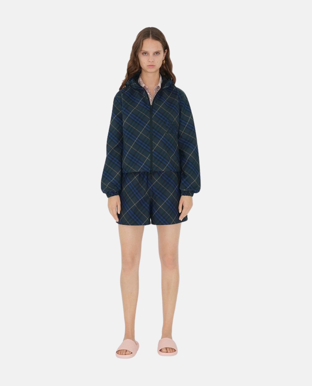 Dép quai ngang Dive họa tiết Burberry Check