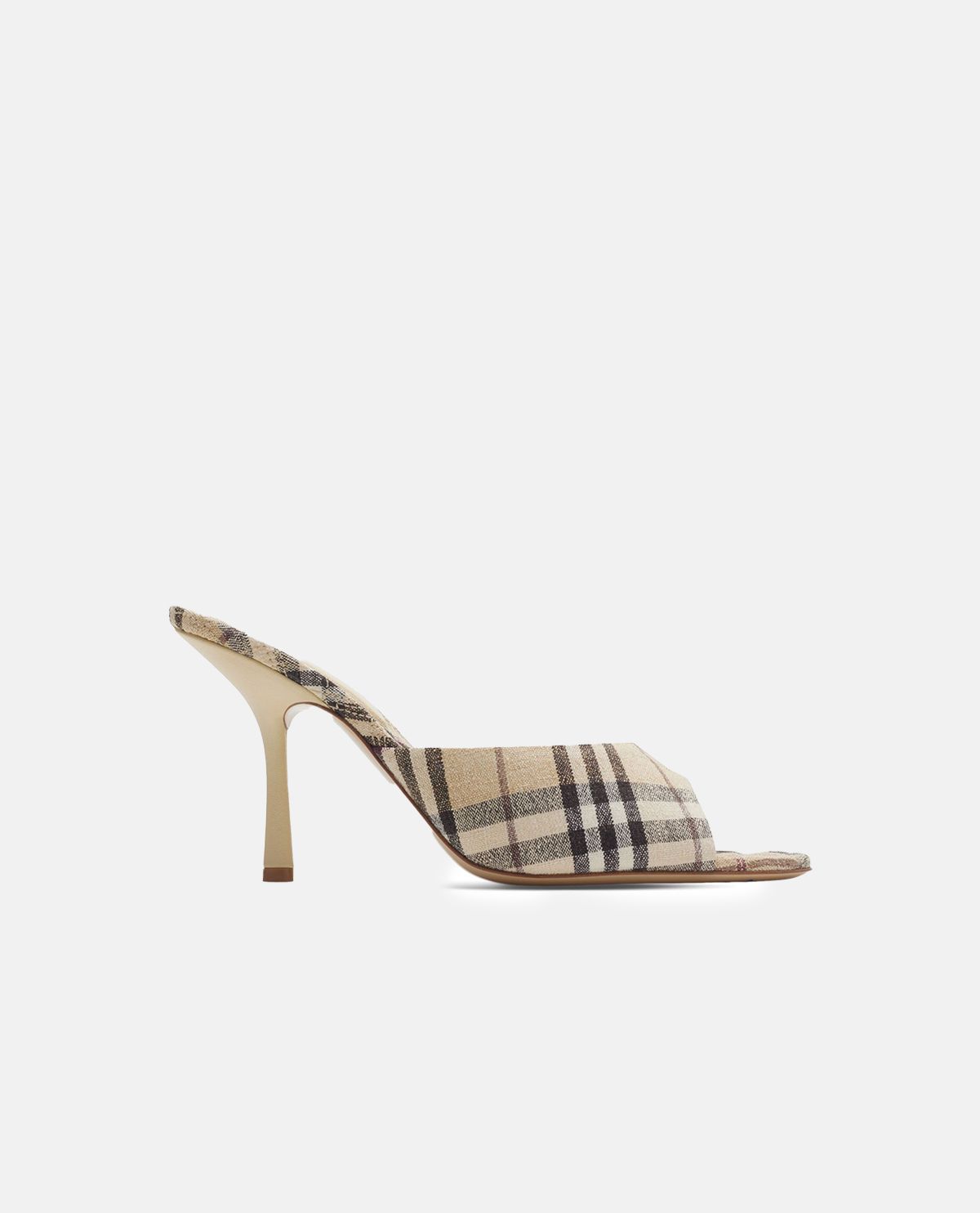 Giày mule cao gót Mews họa tiết Burberry Check