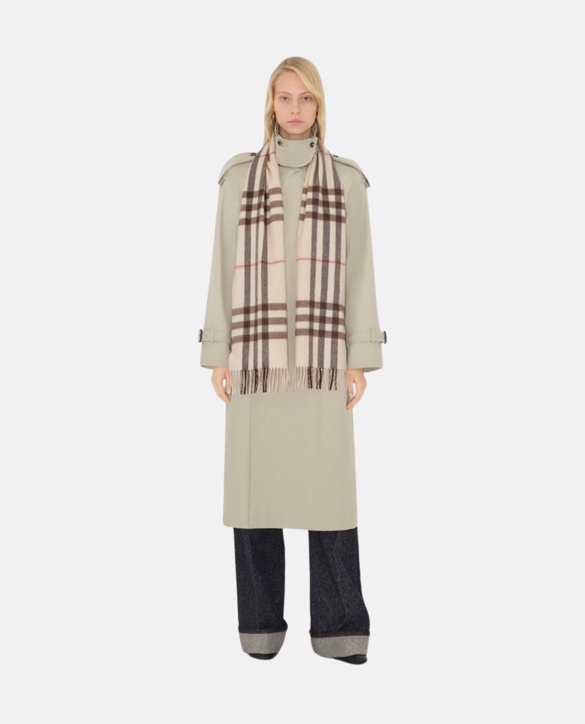 Khăn cashmere họa tiết Burberry Check