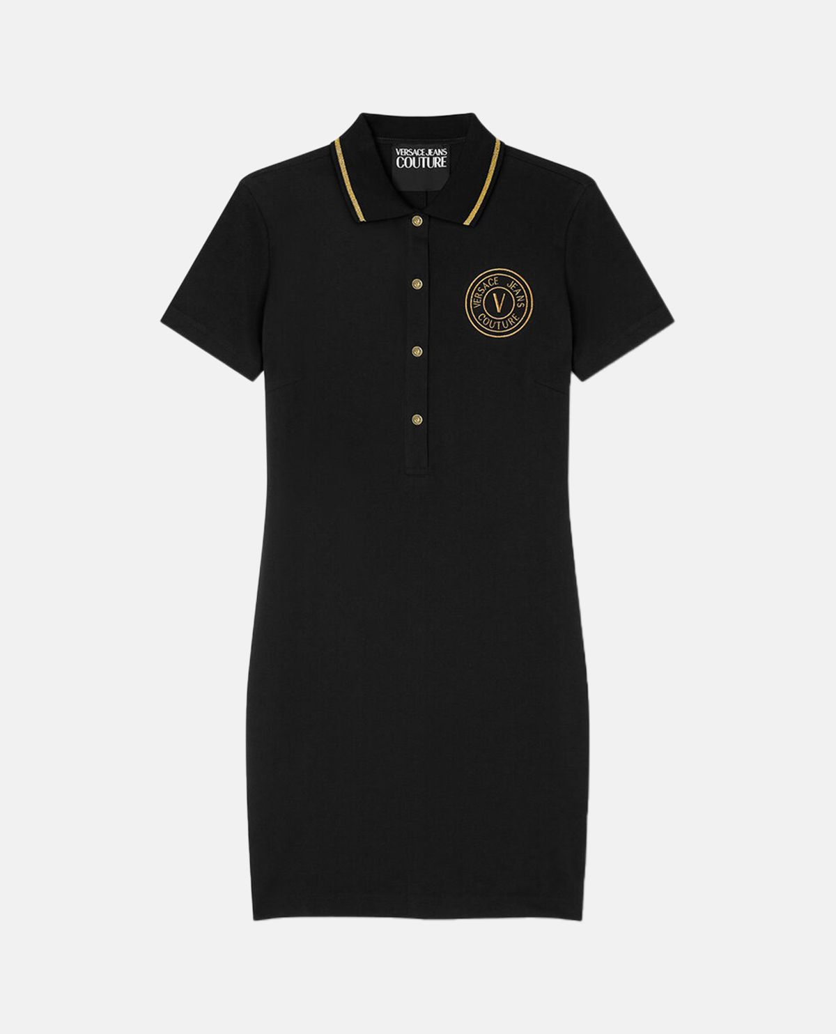 Đầm polo dáng ngắn V-Emblem