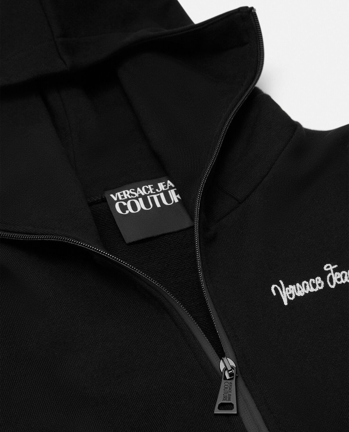 Áo hoodie dáng crop thêu logo