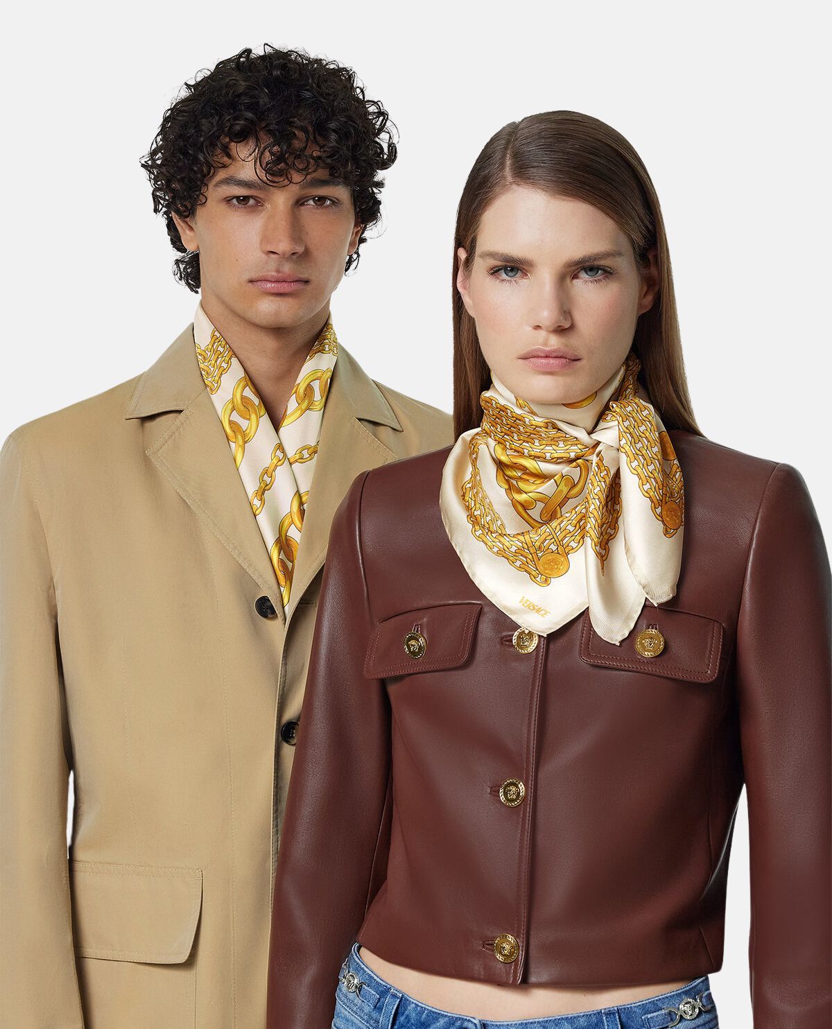 Khăn lụa vuông Versace Treasure cỡ lớn 90 x 90 cm