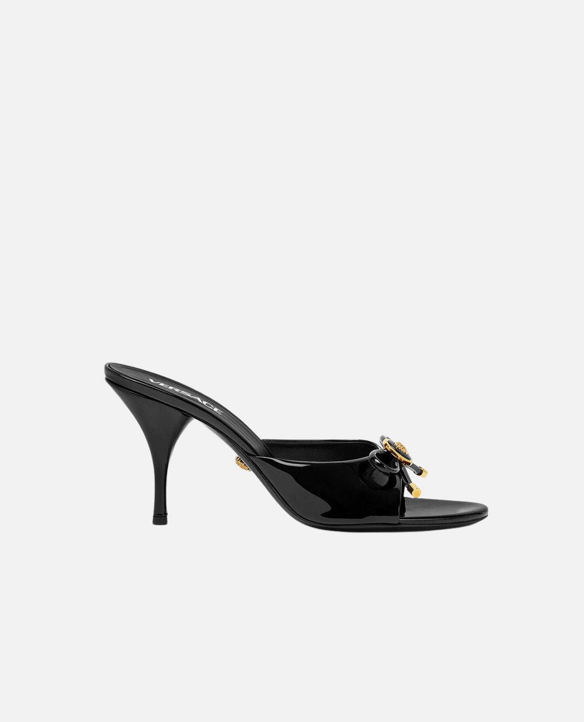 Giày sandal cao gót da bóng Opera Bow 85