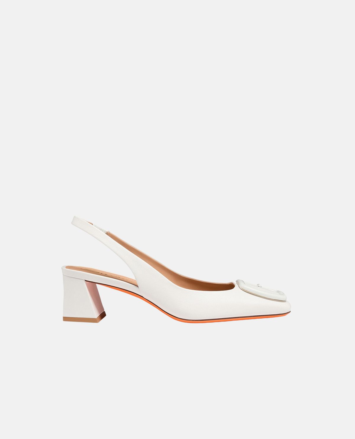Giày slingback mũi vuông phối khóa
