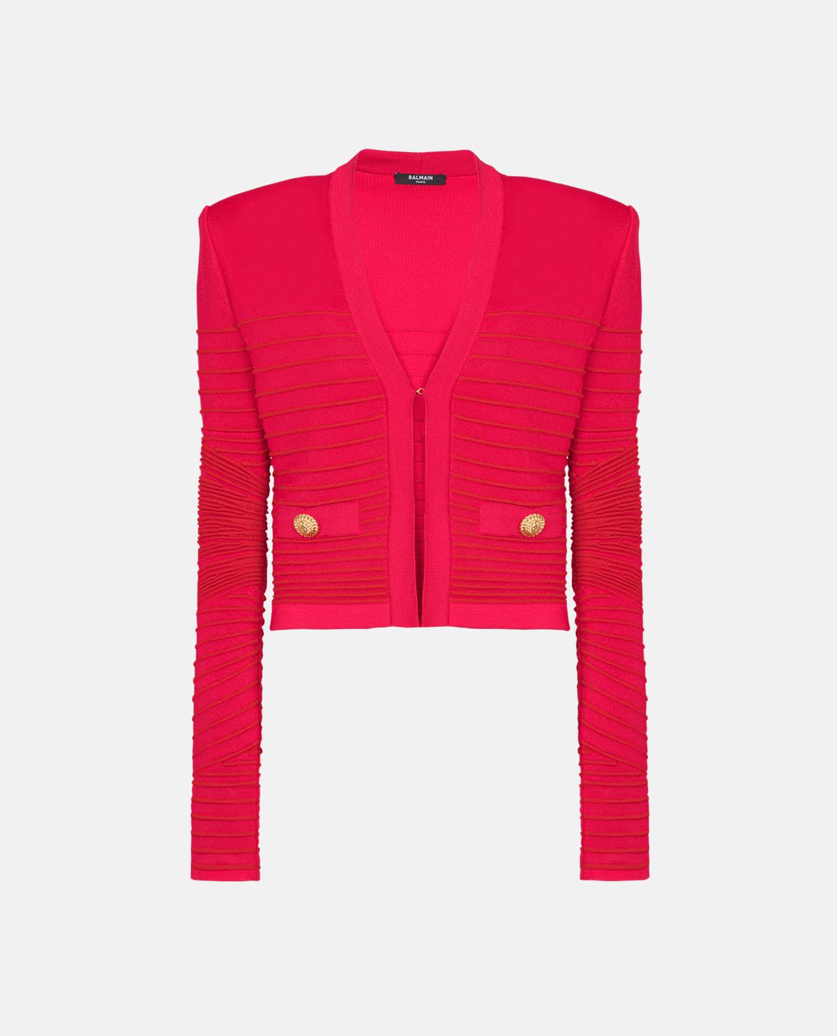 Áo cardigan dệt gân phối khuy