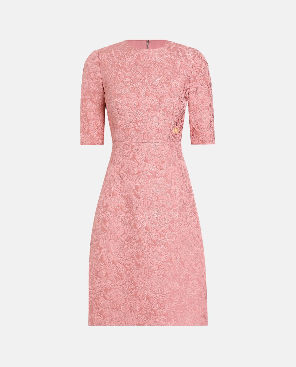 Đầm ngắn họa tiết hoa jacquard