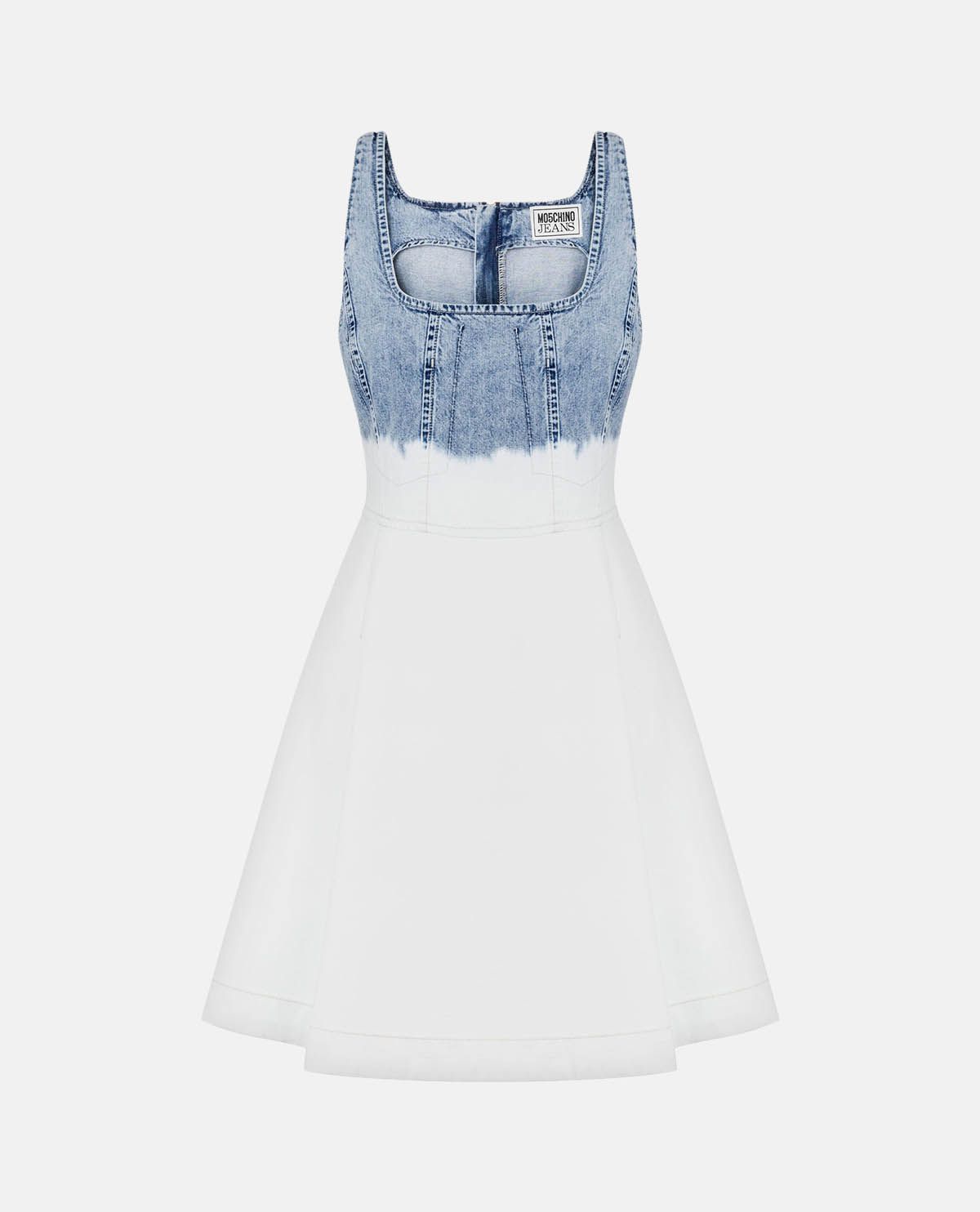 Đầm denim phối hai màu