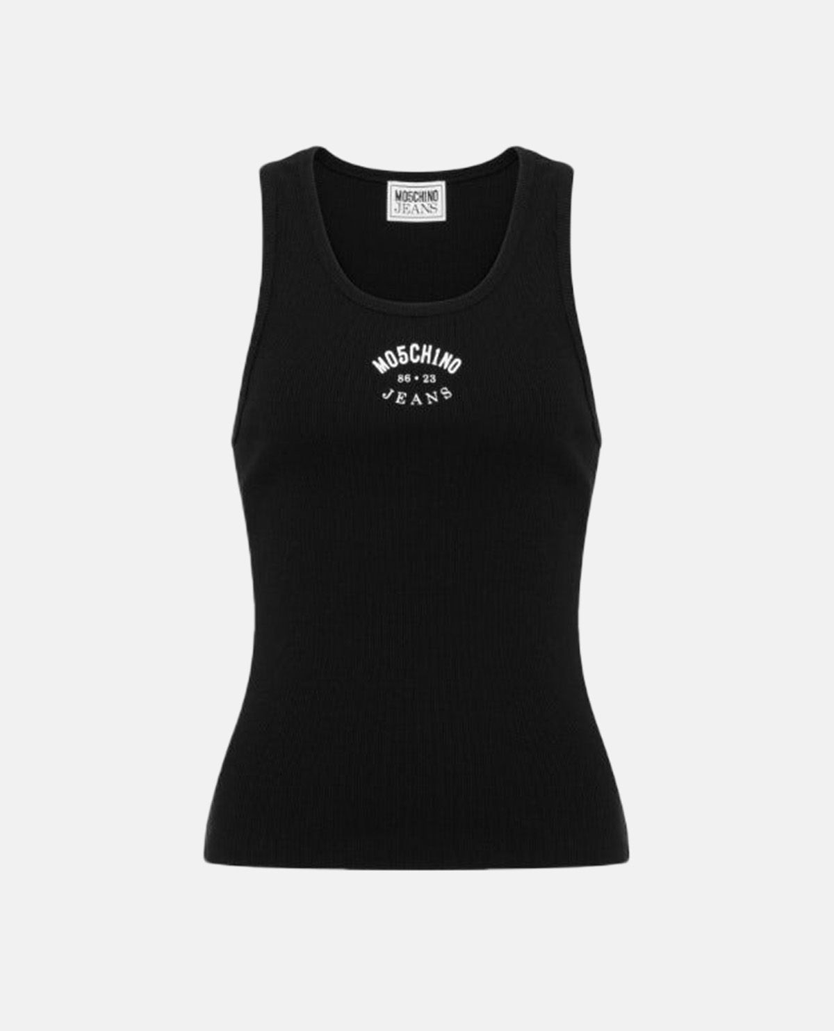 Áo ba lỗ cotton dệt gân phối logo