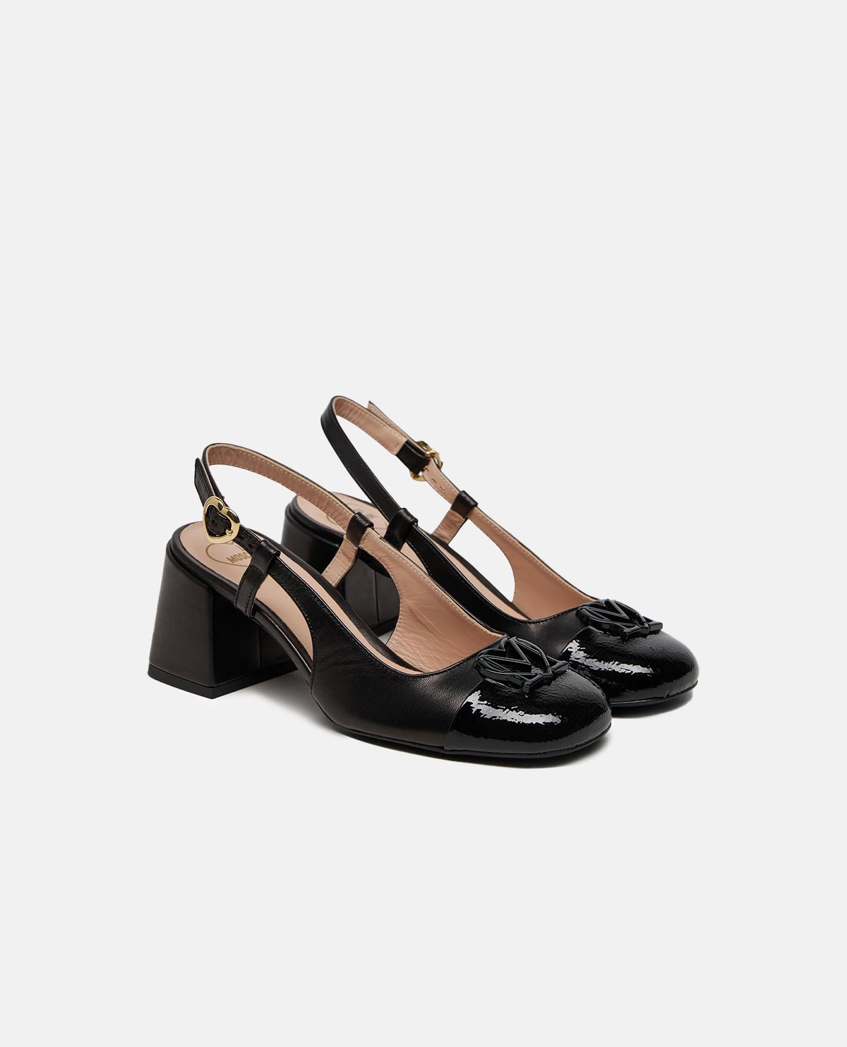 Giày slingback nappa phối logo LM monogram