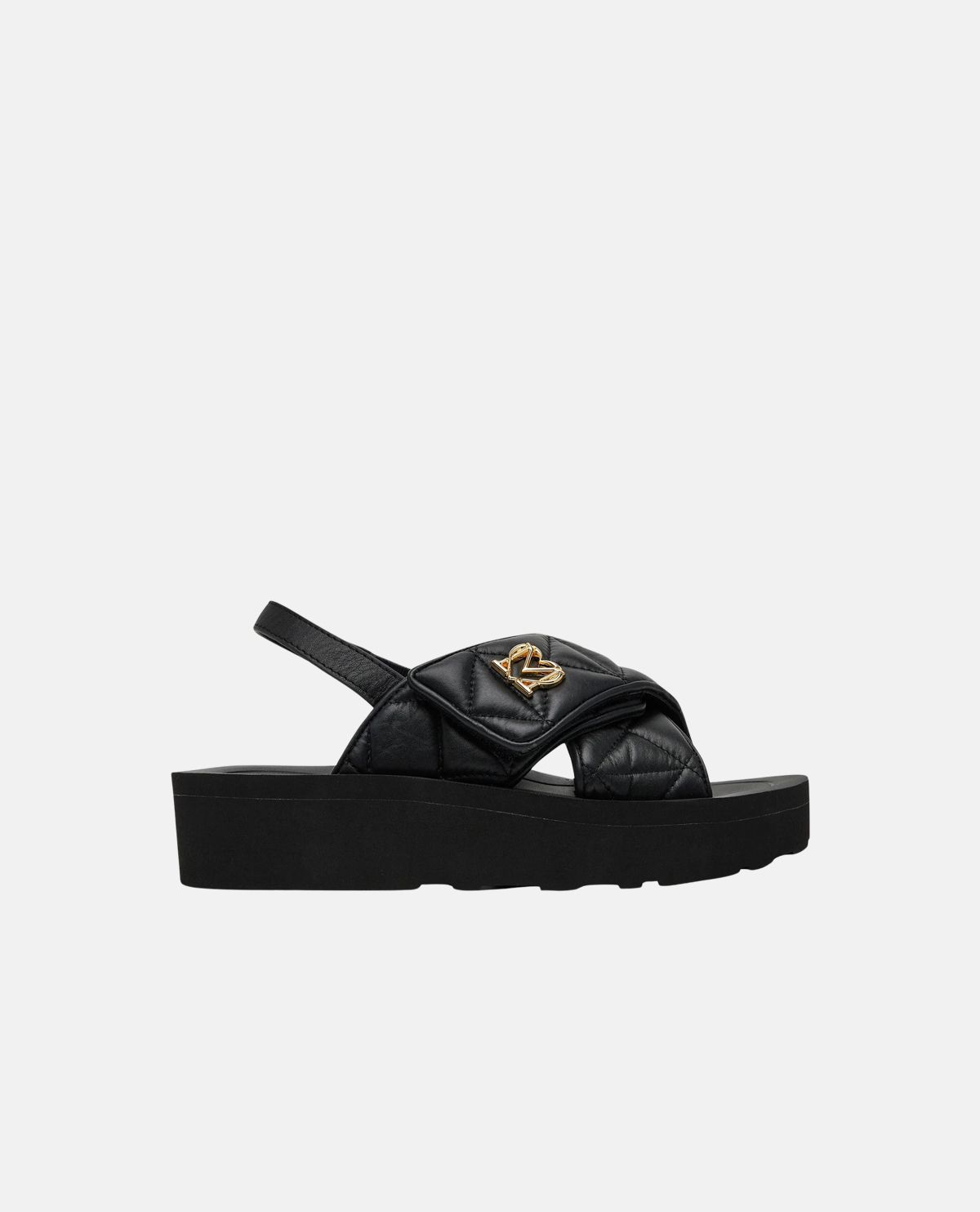Giày sandal quai chéo chần bông