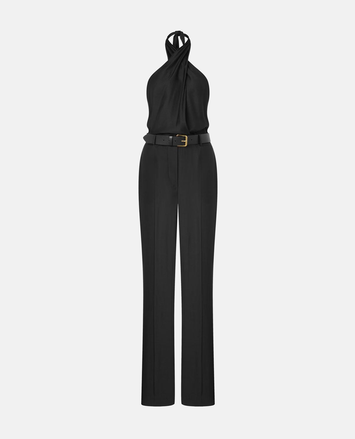 Jumpsuit cổ chéo phối thắt lưng