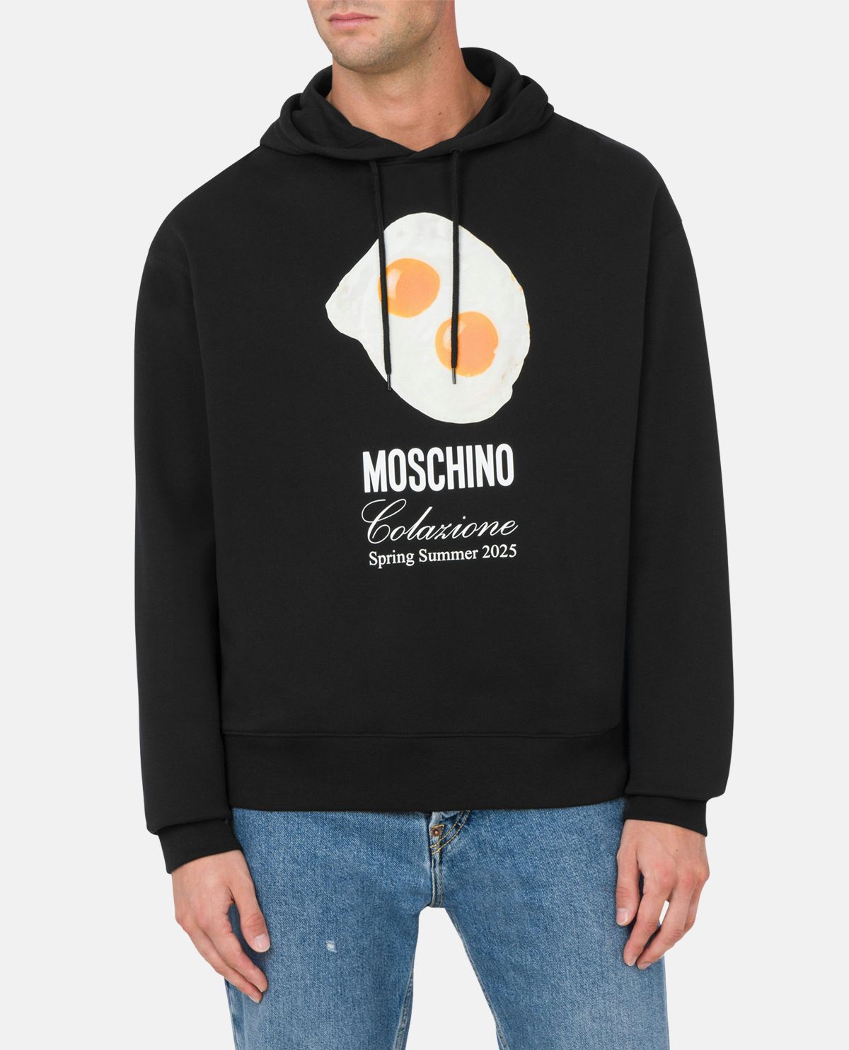 Áo hoodie cotton tay dài Moschino Eggs