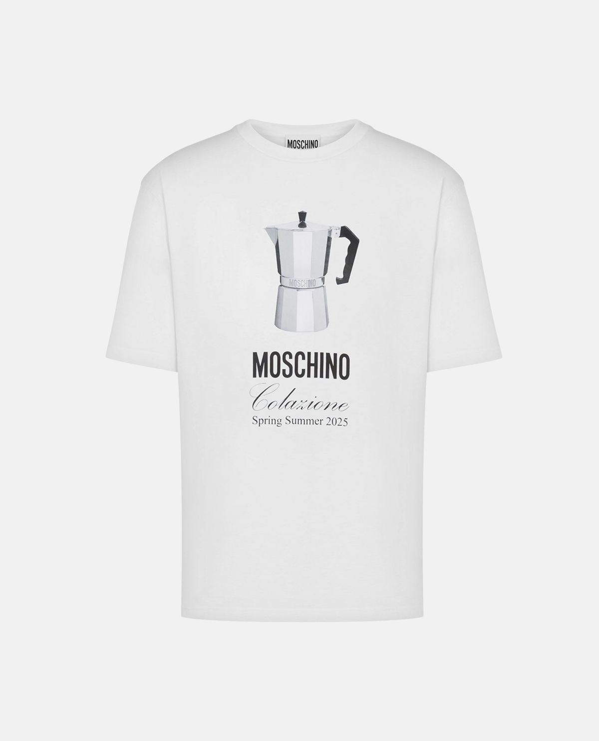 Áo thun cotton tay ngắn Moschino Breakfast