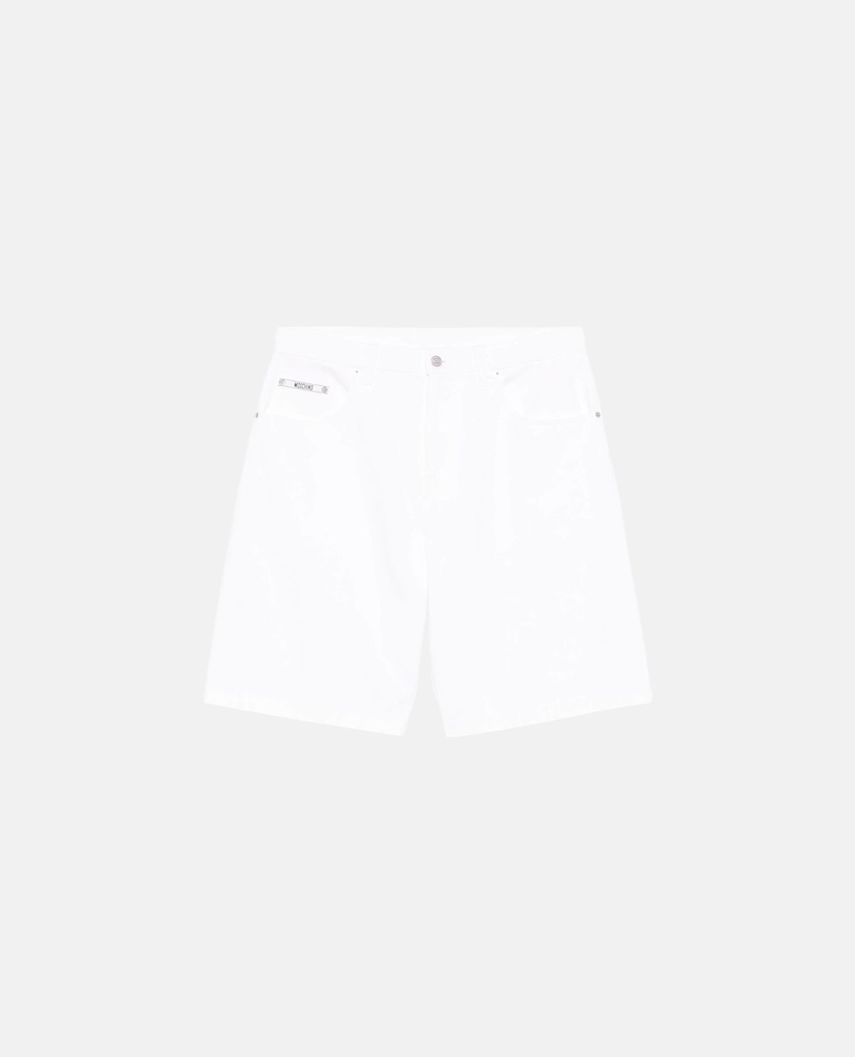Quần short denim thêu logo