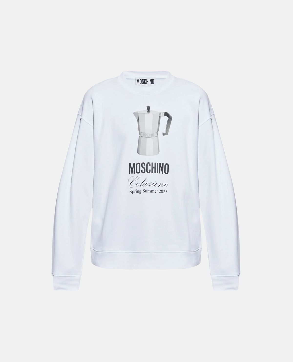 Áo nỉ cotton tay dài Moschino Breakfast