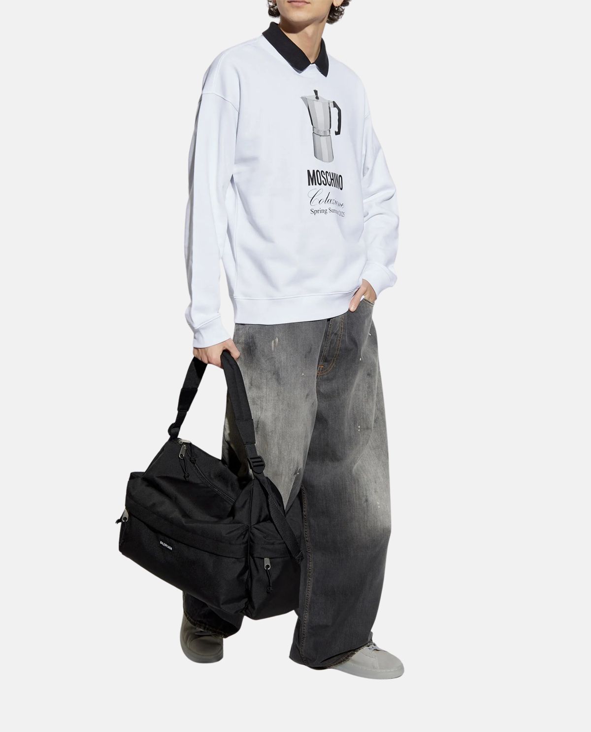 Áo nỉ cotton tay dài Moschino Breakfast