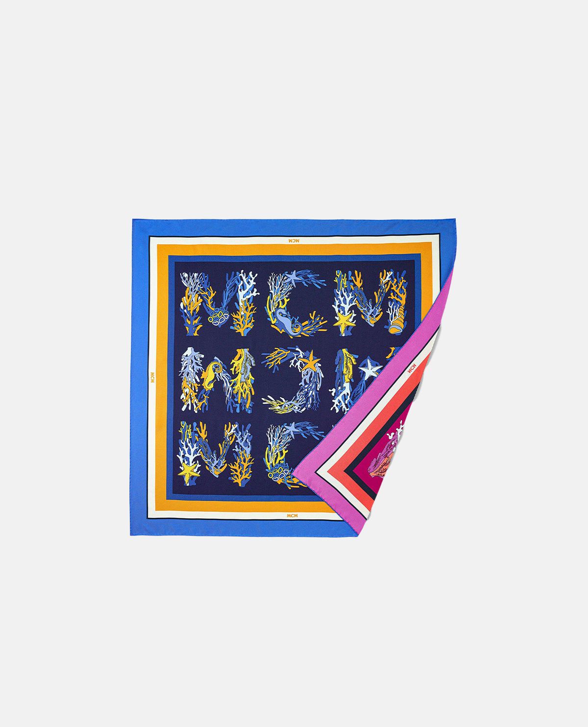 Khăn lụa vuông họa tiết monogram 90 x 90 cm