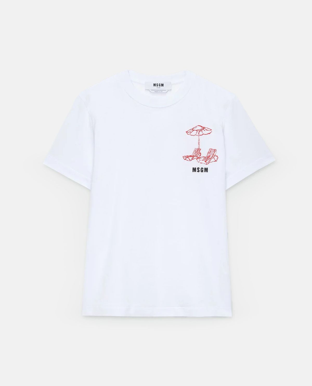 Áo thun cotton tay ngắn thêu họa tiết