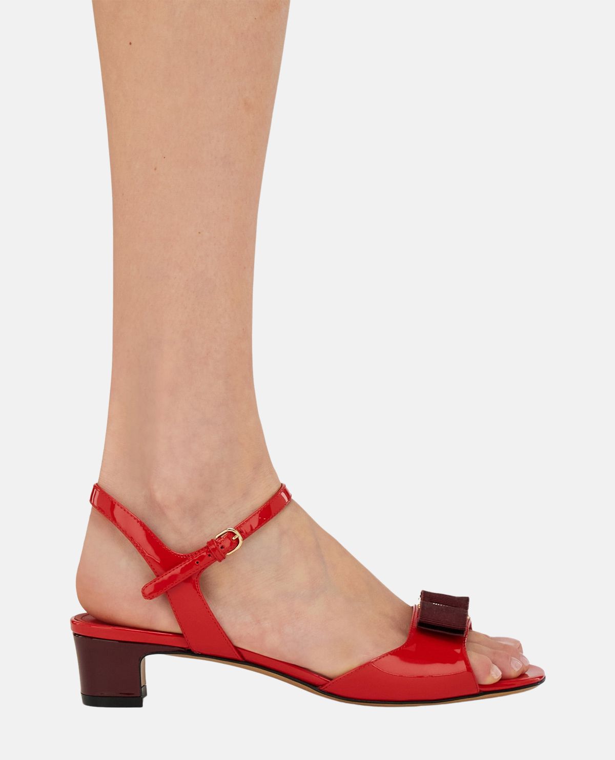 Giày sandal cao gót phối nơ Vara
